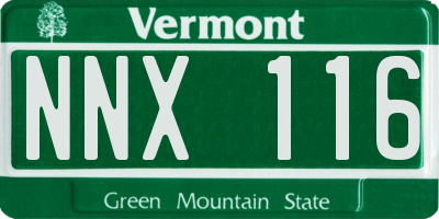 VT license plate NNX116