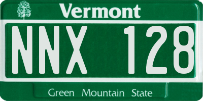 VT license plate NNX128
