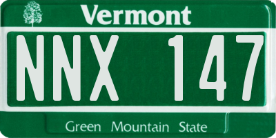VT license plate NNX147