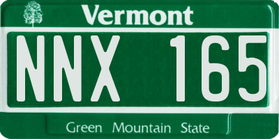VT license plate NNX165