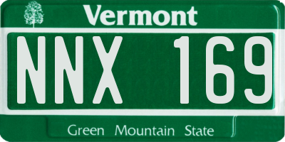 VT license plate NNX169