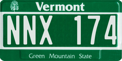 VT license plate NNX174