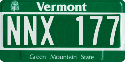 VT license plate NNX177