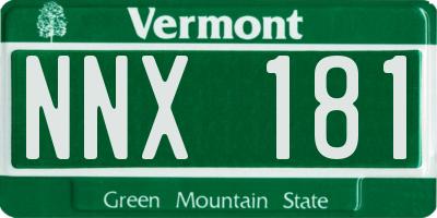 VT license plate NNX181