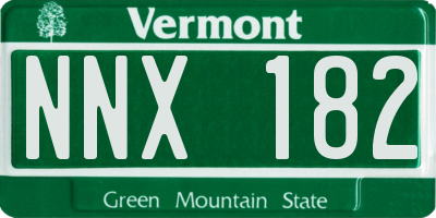 VT license plate NNX182