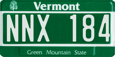 VT license plate NNX184