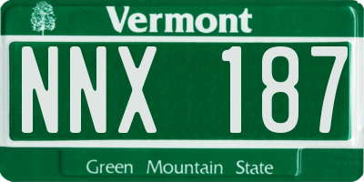 VT license plate NNX187