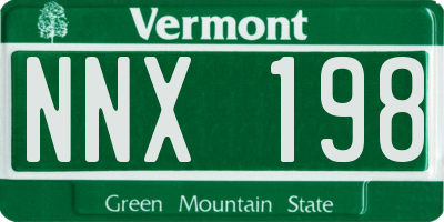 VT license plate NNX198