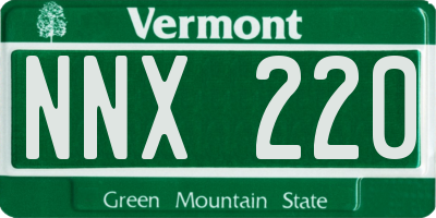VT license plate NNX220