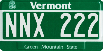 VT license plate NNX222