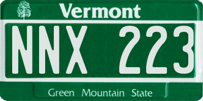 VT license plate NNX223