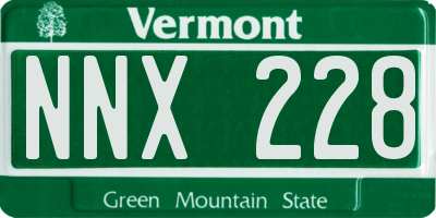 VT license plate NNX228