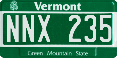 VT license plate NNX235