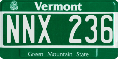 VT license plate NNX236