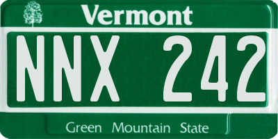 VT license plate NNX242