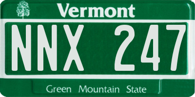 VT license plate NNX247