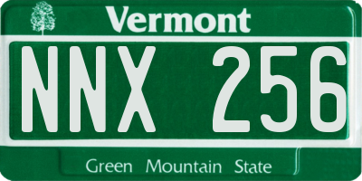 VT license plate NNX256