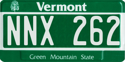 VT license plate NNX262