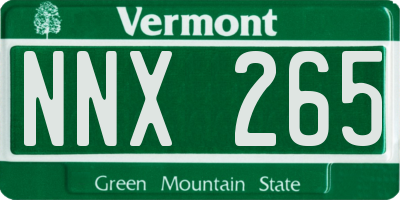 VT license plate NNX265