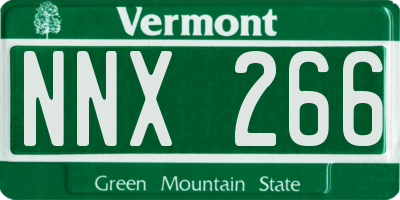 VT license plate NNX266
