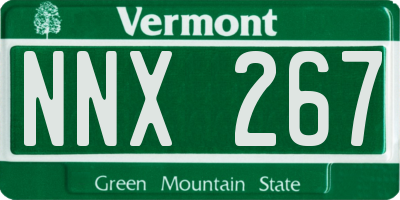 VT license plate NNX267