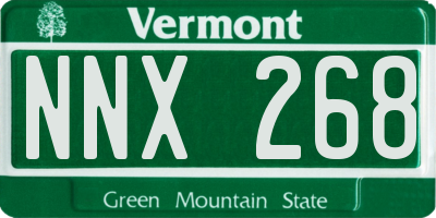 VT license plate NNX268