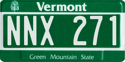 VT license plate NNX271