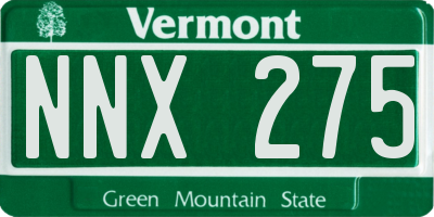 VT license plate NNX275