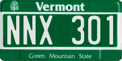 VT license plate NNX301