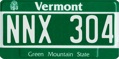 VT license plate NNX304