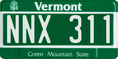 VT license plate NNX311