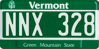 VT license plate NNX328