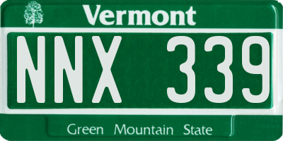 VT license plate NNX339