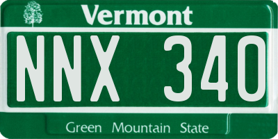VT license plate NNX340