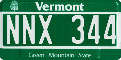 VT license plate NNX344
