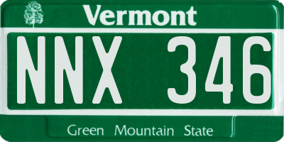 VT license plate NNX346