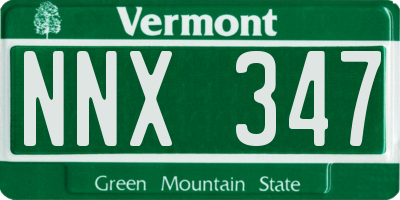 VT license plate NNX347