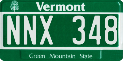 VT license plate NNX348