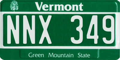 VT license plate NNX349