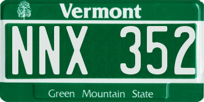 VT license plate NNX352