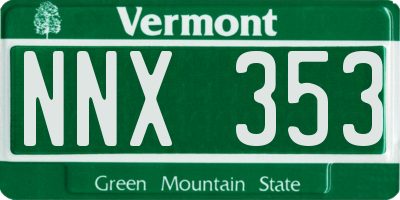 VT license plate NNX353