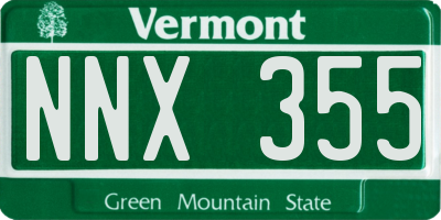 VT license plate NNX355
