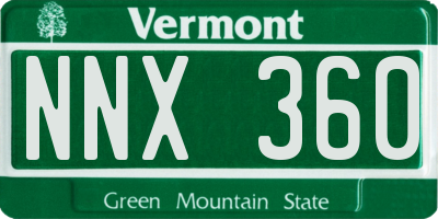 VT license plate NNX360