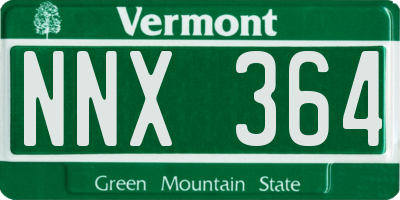 VT license plate NNX364