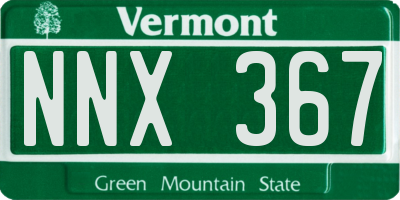 VT license plate NNX367