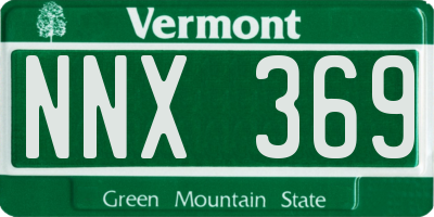 VT license plate NNX369