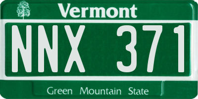 VT license plate NNX371