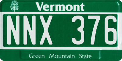 VT license plate NNX376