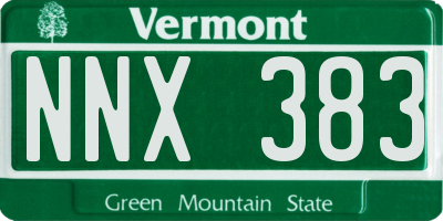 VT license plate NNX383
