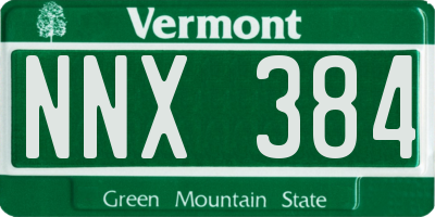 VT license plate NNX384